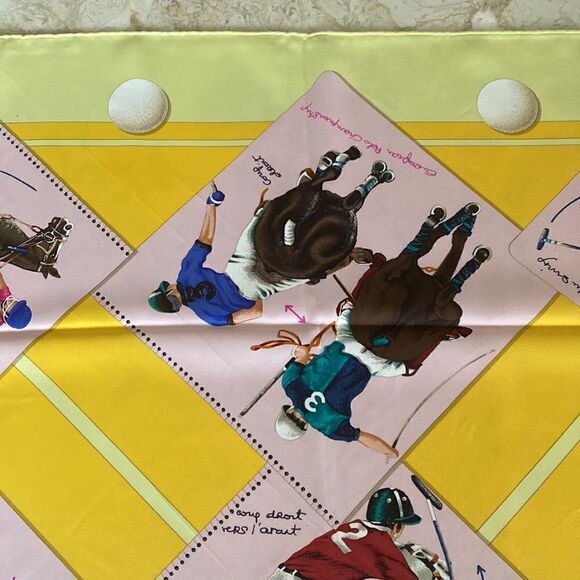 Hermès Le Monde du Polo 100% Silk Scarf 90cm - Picture 5 of 15